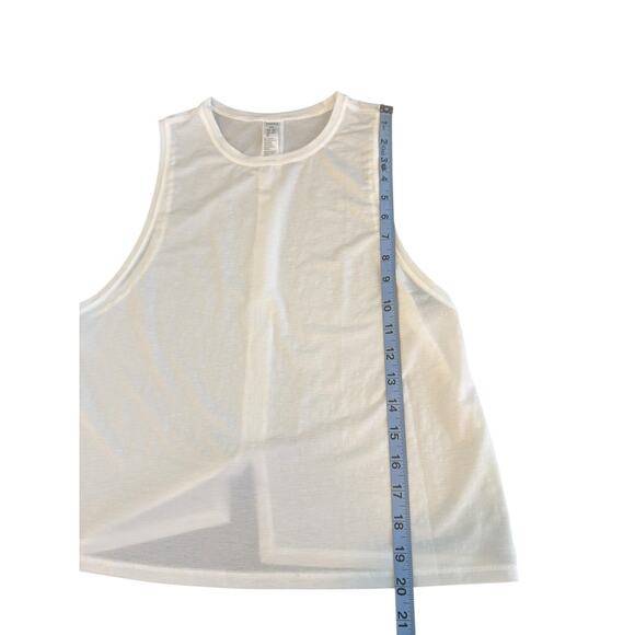 Spanx Tank Top White Basic Casual Sleeveless Workout Gym Lightweight Small - Picture 11 of 11